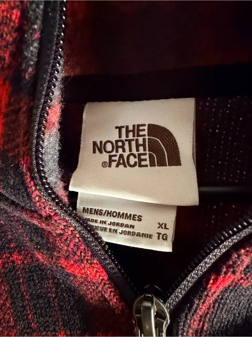 The North Face Men’s Red & Black Plaid Fleece Pullover